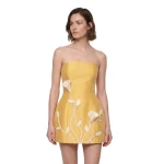 JW PEI 3D Vine Floral Strapless Mini Dress
