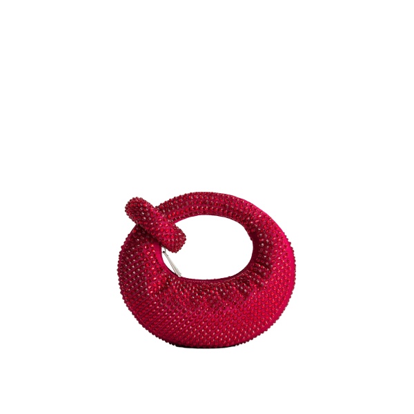 JW PEI Abacus Artificial Crystal Mini Top Handle Bag in Red