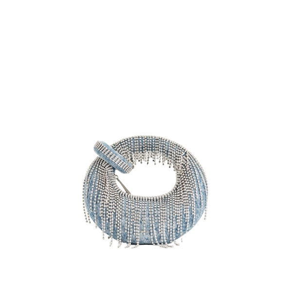 JW PEI Abacus Denim Artificial Crystal Mini Top Handle Bag in Blue