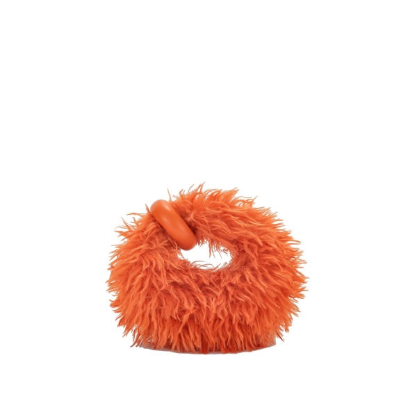 JW PEI Abacus Faux Fur Mini Top Handle Bag in Orange