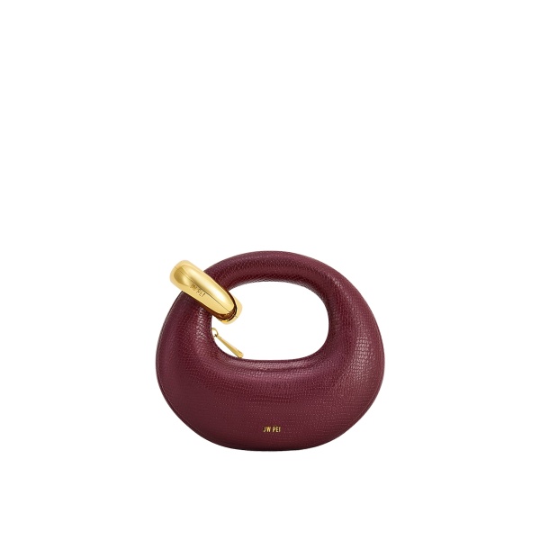 JW PEI Abacus Faux Snake-Effect Mini Top Handle Bag in Burgundy