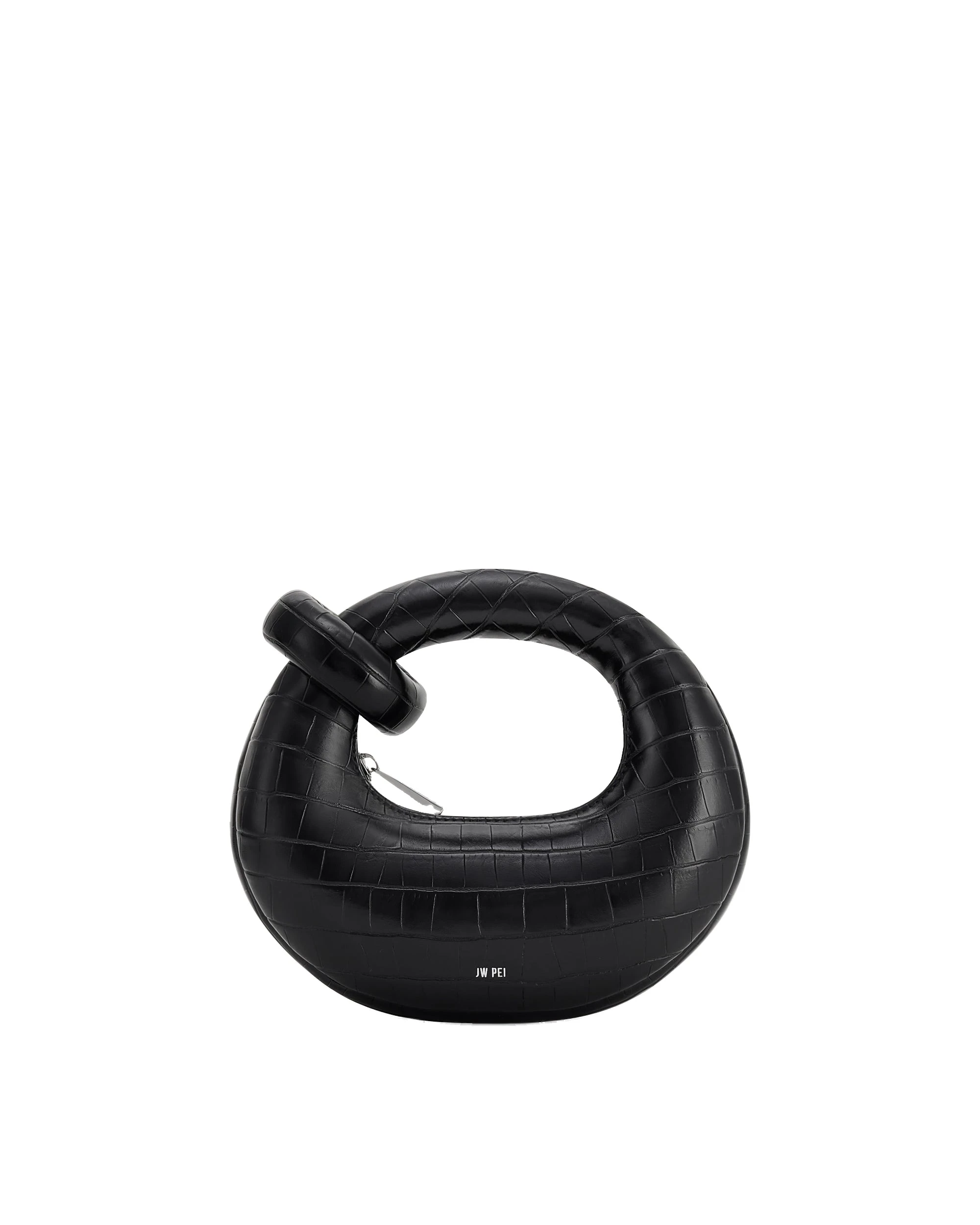 JW PEI Abacus Mini Top Handle Bag in Black Croc | Mini Bags | Luxury Shoes JW PEI Abacus Mini Top Handle Bag in Black Croc
