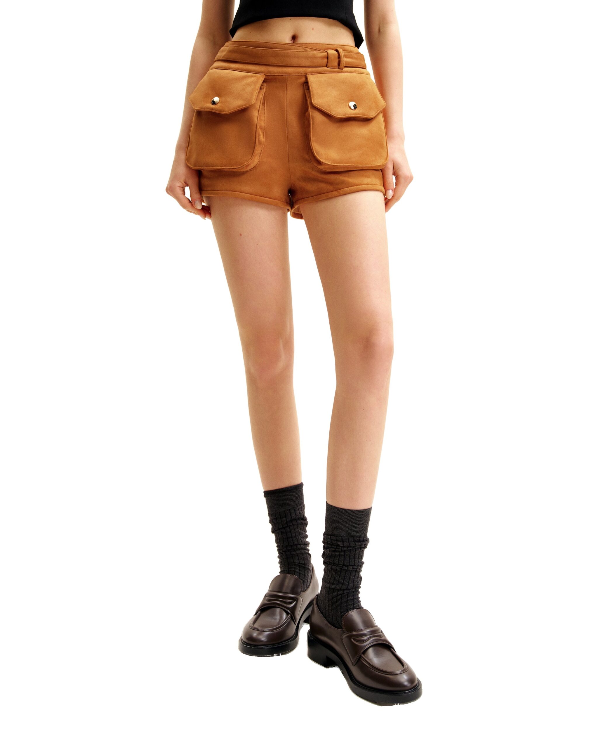 JW PEI shorts | Los Angeles Vegan Fashion Shorts | Luxury Shoes JW PEI Abigail High-Waisted Utility Shorts
