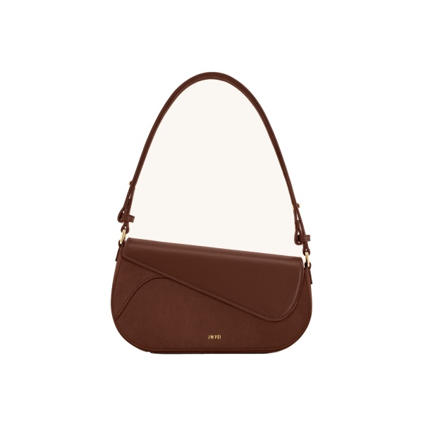 JW PEI Addisyn Faux Suede Panel Shoulder Bag in Mocha Brown