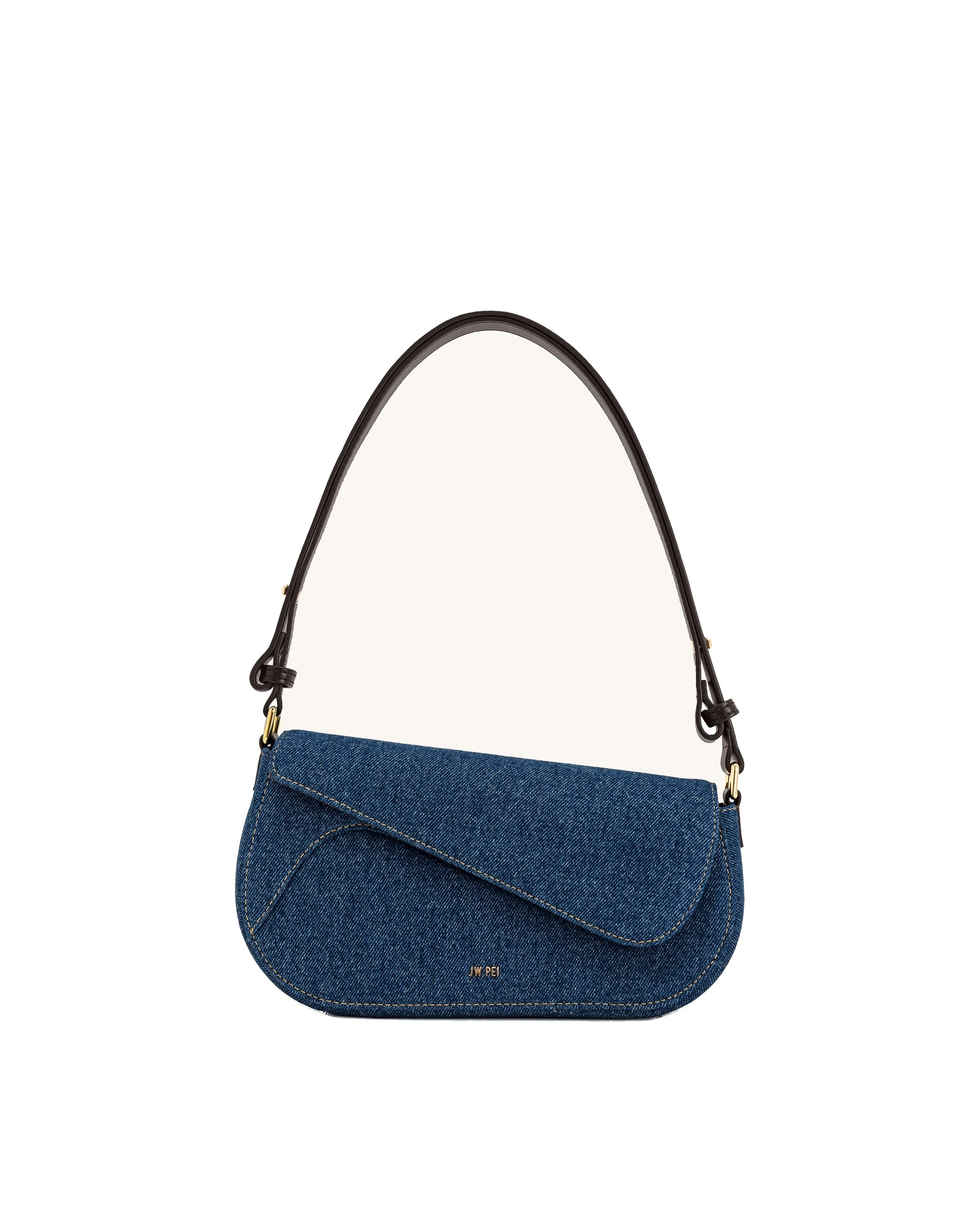 JW PEI Addisyn Shoulder Bag in Blue Denim | Shoulder & Crossbody Bags | Luxury Shoes JW PEI Addisyn Shoulder Bag in Blue Denim