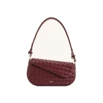 JW PEI Addisyn Weave Texture Shoulder Bag in Burgundy