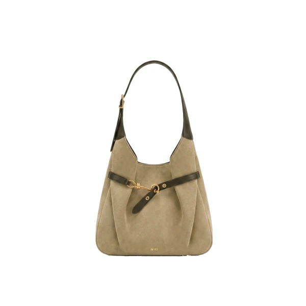JW PEI Alina Faux Suede Hobo Bag in Brownish Green