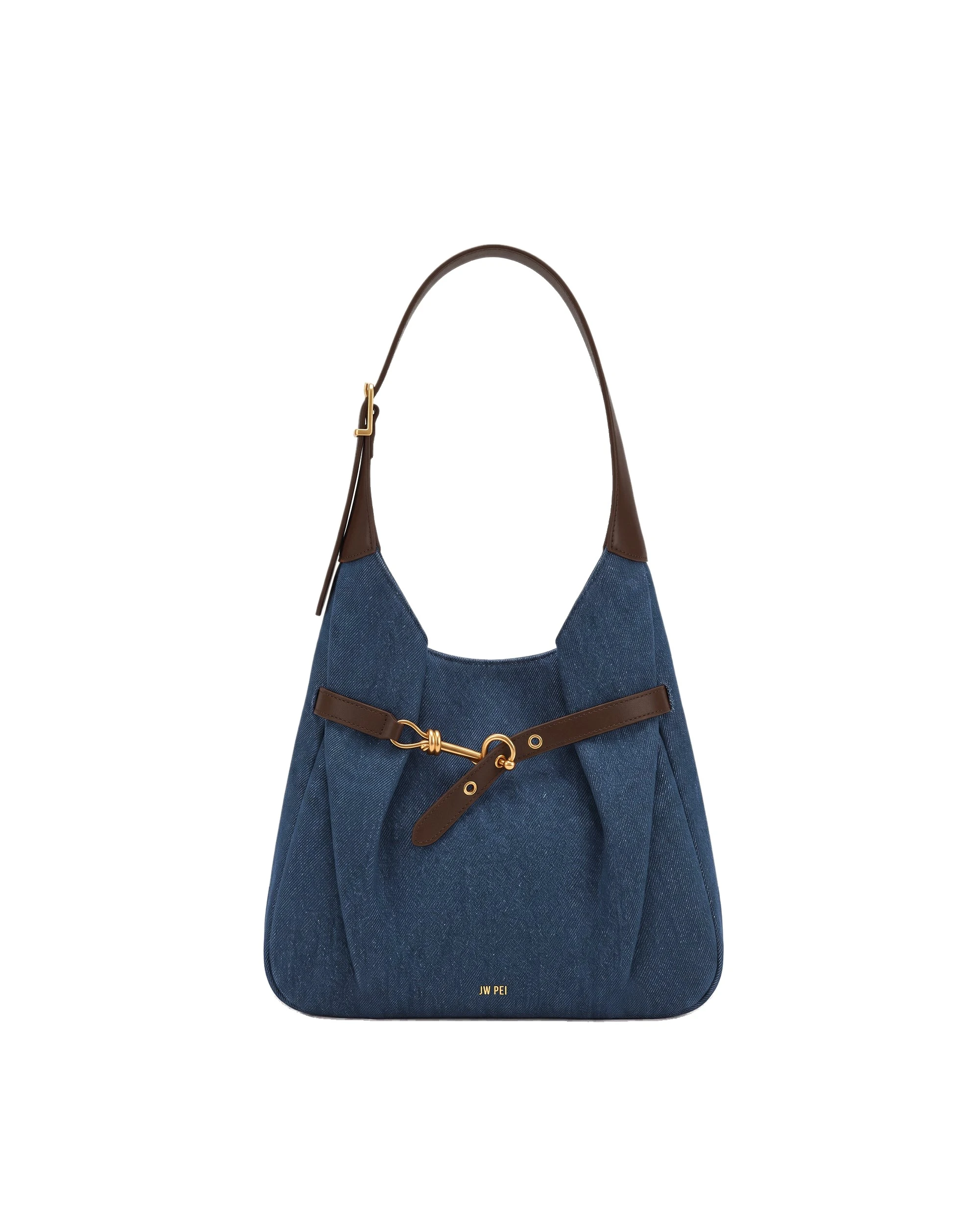 JW PEI Alina Hobo Bag in Dark Blue Denim | Shoulder & Crossbody Bags | Luxury Shoes JW PEI Alina Hobo Bag in Dark Blue Denim