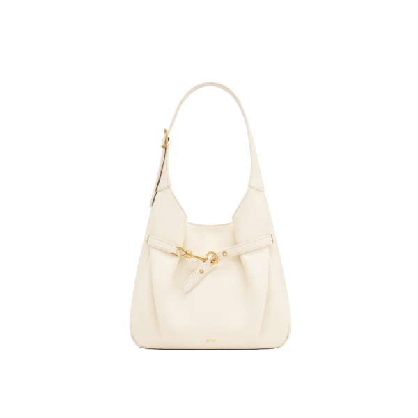 JW PEI Alina Pebbled Hobo Bag in White