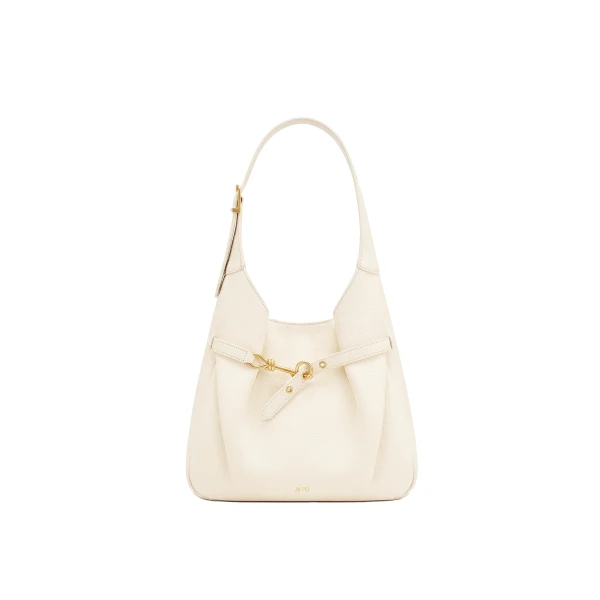 JW PEI Alina Pebbled Hobo Bag in White