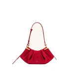 JW PEI Amelia Faux Suede Pleated Shoulder Bag in Red