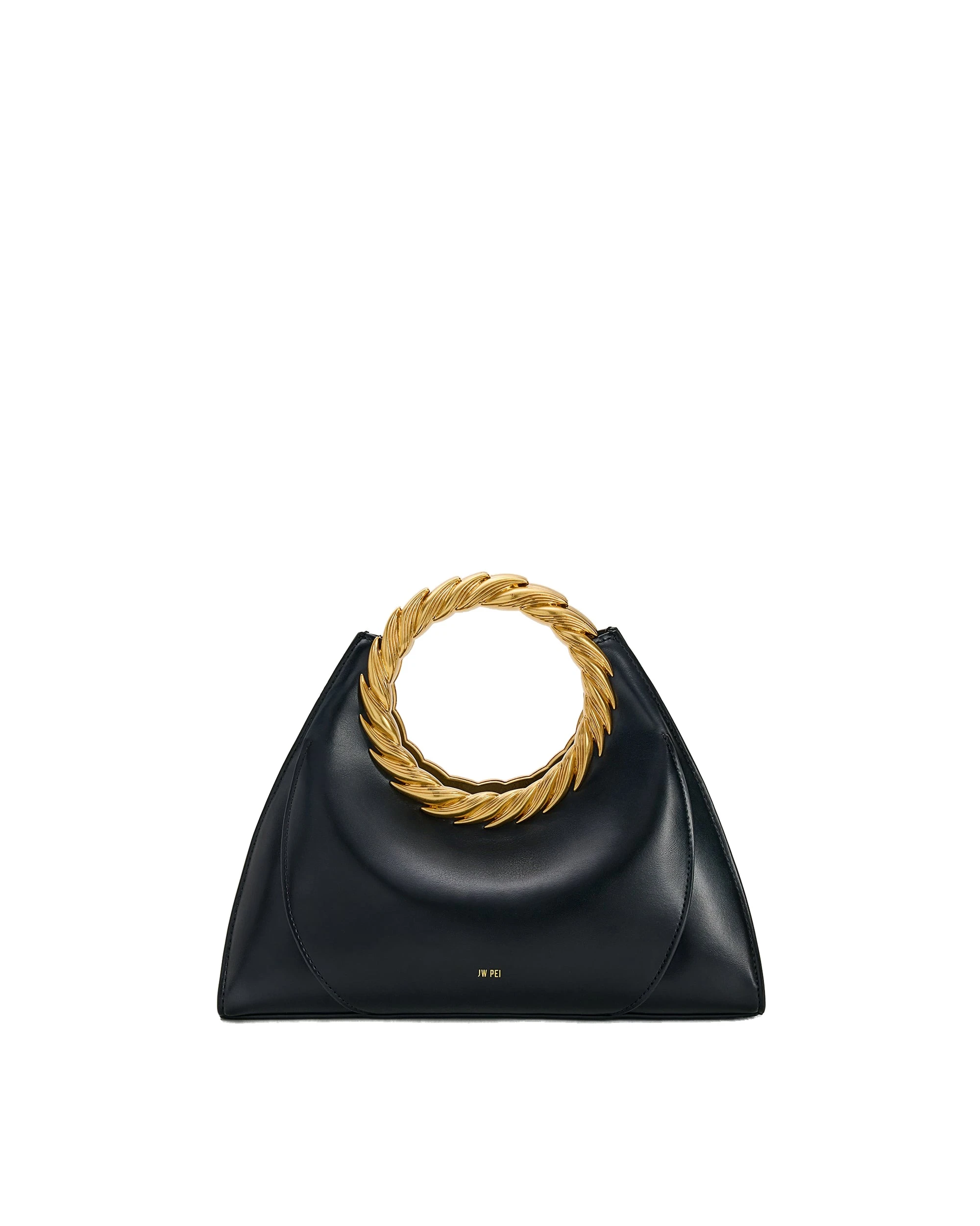 JW PEI Amiya Leaf Handle Sculpture Bag in Black | Shoulder & Crossbody Bags | Luxury Shoes JW PEI Amiya Leaf Handle Sculpture Bag in Black