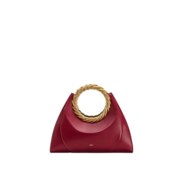 JW PEI Amiya Leaf Handle Sculpture Bag in Wine Red