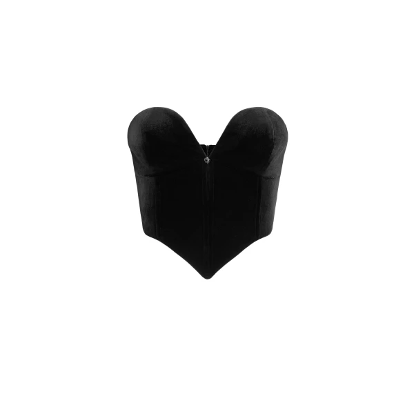JW PEI Anna Low-cut Velvet Corset Top