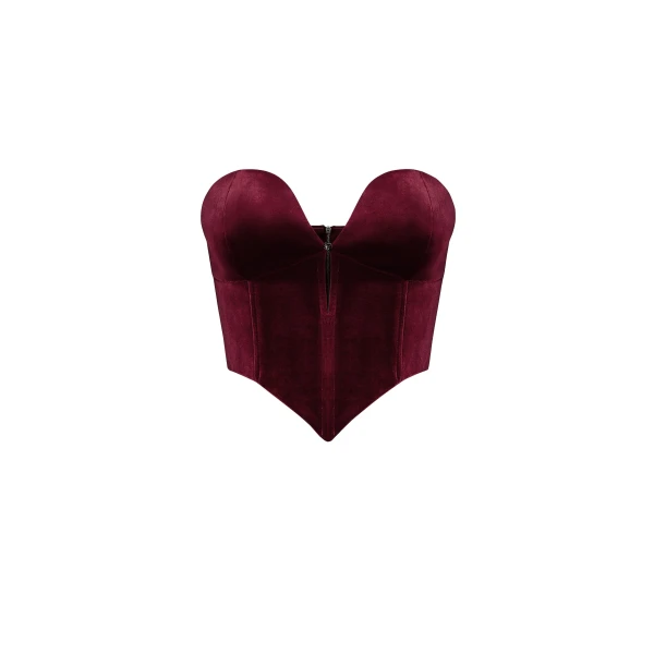 JW PEI Anna Low-cut Velvet Corset Top