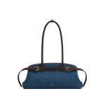 JW PEI Arden Belt Detail East-West Shoulder Bag in Blue Denim