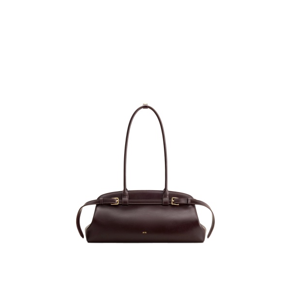 JW PEI Arden Belt Detail East-West Shoulder Bag in Dark Brown