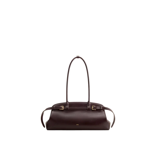 JW PEI Arden Belt Detail East-West Shoulder Bag in Dark Brown