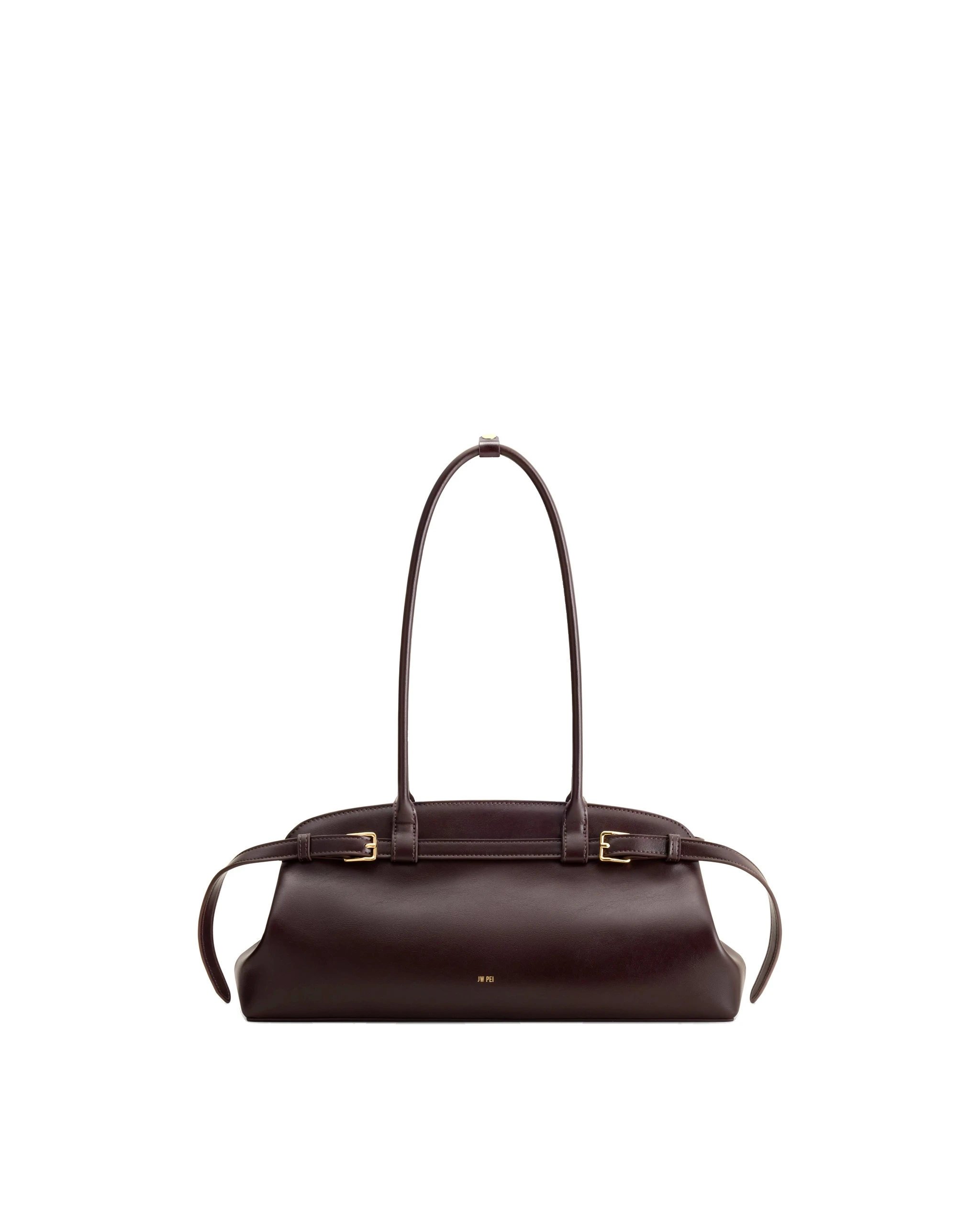 JW PEI Arden Belt Detail East-West Shoulder Bag in Dark Brown | Shoulder & Crossbody Bags | Luxury Shoes JW PEI Arden Belt Detail East-West Shoulder Bag in Dark Brown