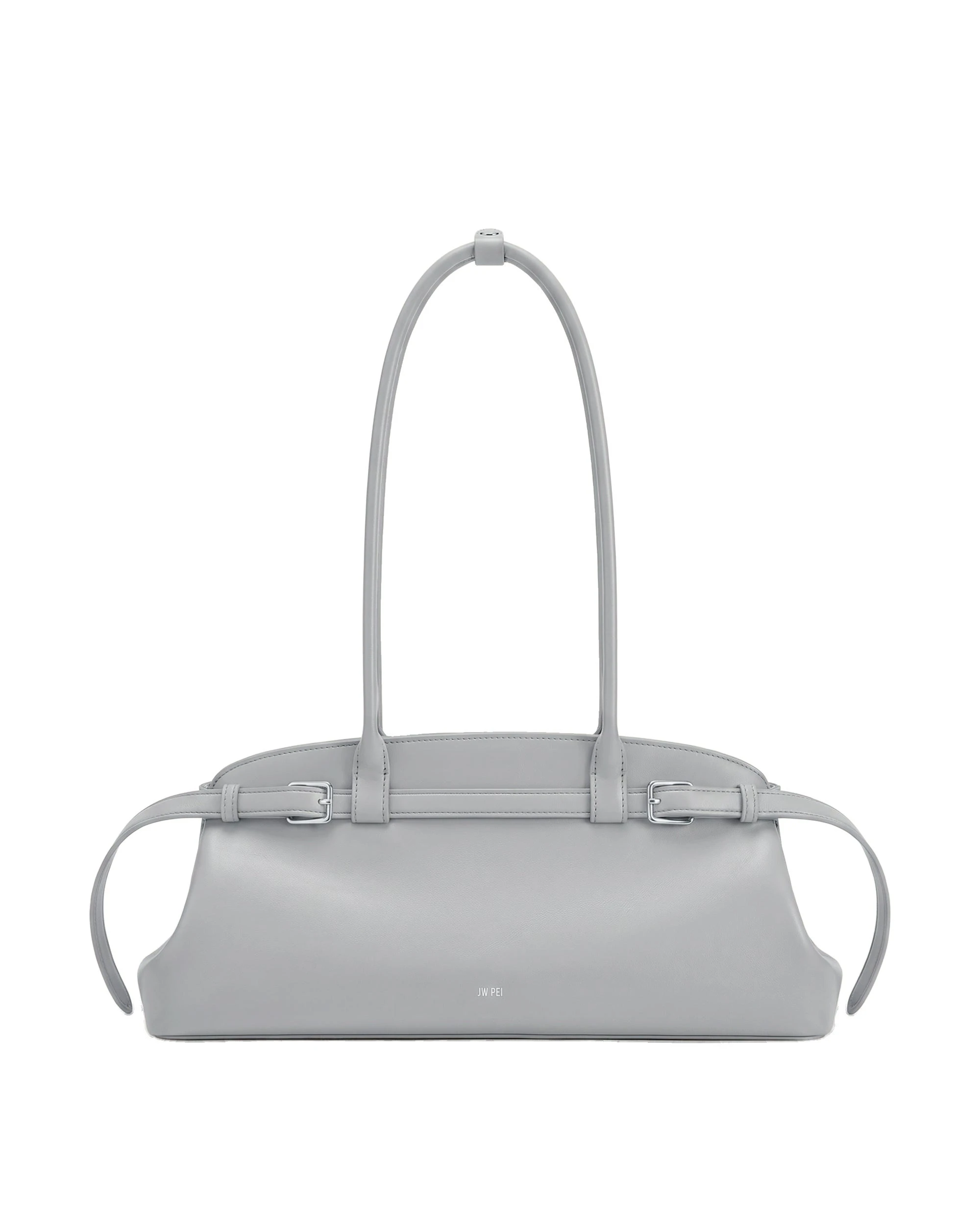 JW PEI Arden Belt Detail East-West Shoulder Bag in Light Grey | Shoulder & Crossbody Bags | Luxury Shoes JW PEI Arden Belt Detail East-West Shoulder Bag in Light Grey