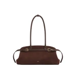 JW PEI Arden Faux Suede Belt Detail East-West Shoulder Bag in Coffee Brown