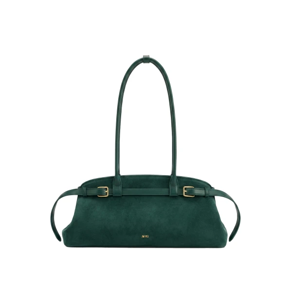 JW PEI Arden Faux Suede Belt Detail East-West Shoulder Bag in Dark Green