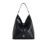 JW PEI Aria Shoulder Bag in Black Croc