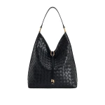 JW PEI Aria Woven Texture Shoulder Bag in Black