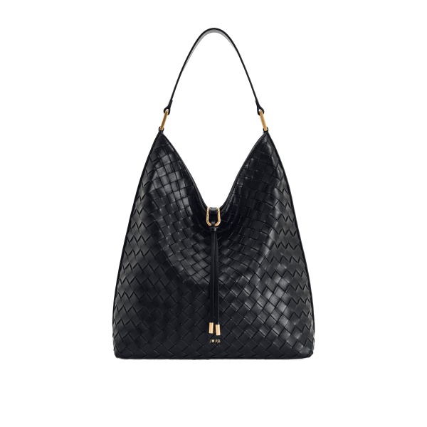 JW PEI Aria Woven Texture Shoulder Bag in Black