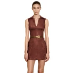 JW PEI Ariana Sleeveless Suedes Mini Dress