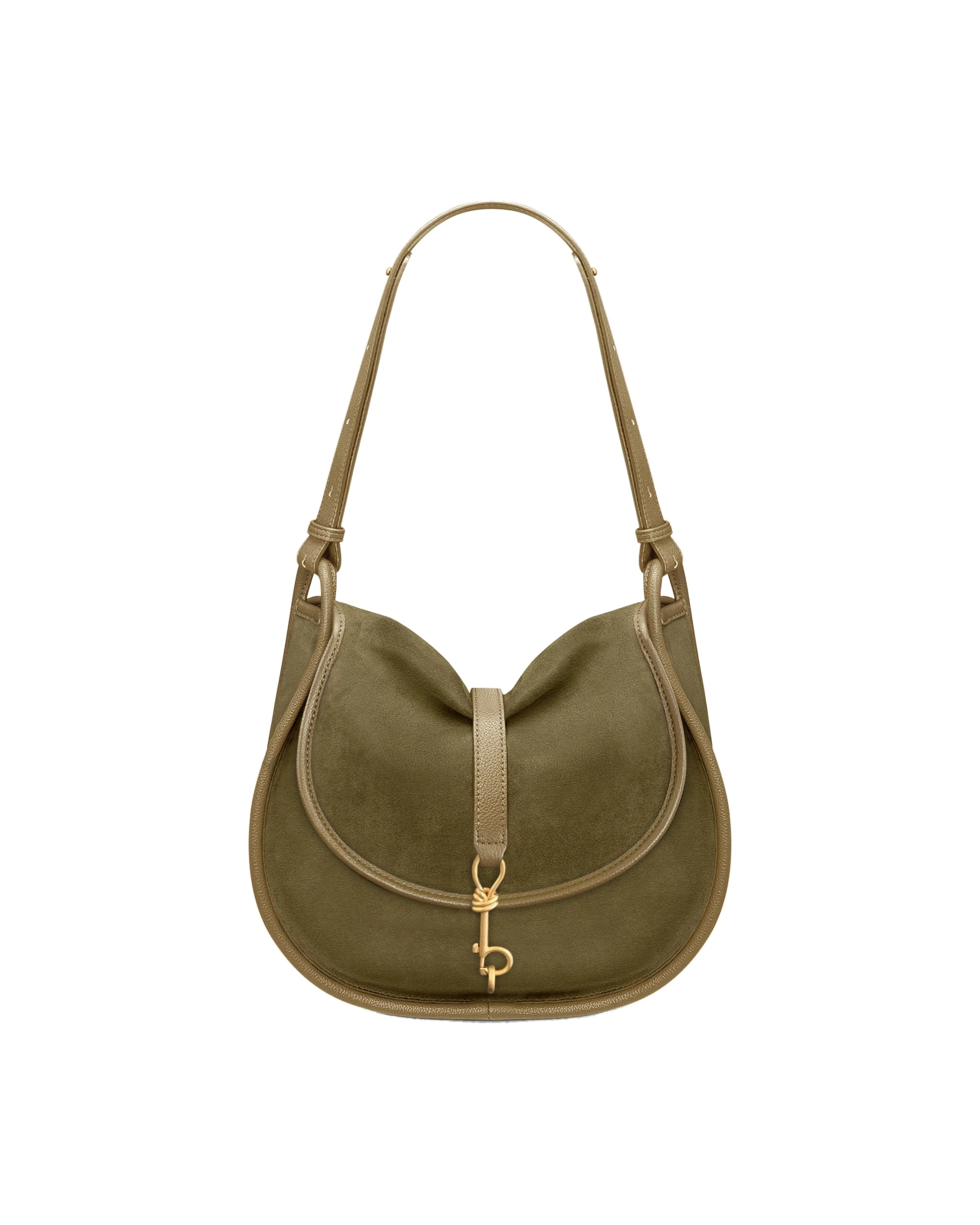 JW PEI Arla Small Faux Suede Hobo Bag in Olive Green | Mini Bags | Luxury Shoes JW PEI Arla Small Faux Suede Hobo Bag in Olive Green