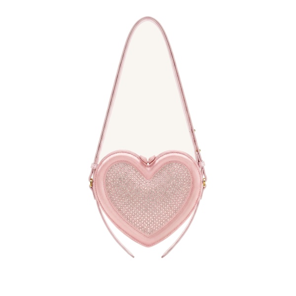 JW PEI Arlene Artificial Crystal Heart Shaped Crossbody Bag in Light Pink