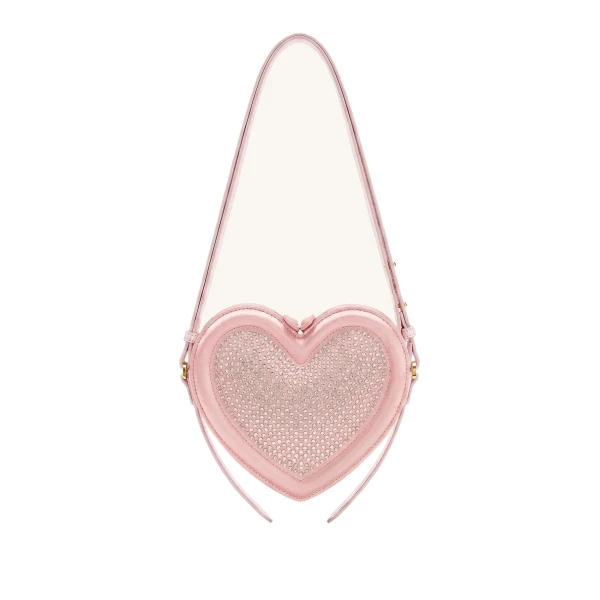 JW PEI Arlene Artificial Crystal Heart Shaped Crossbody Bag in Light Pink