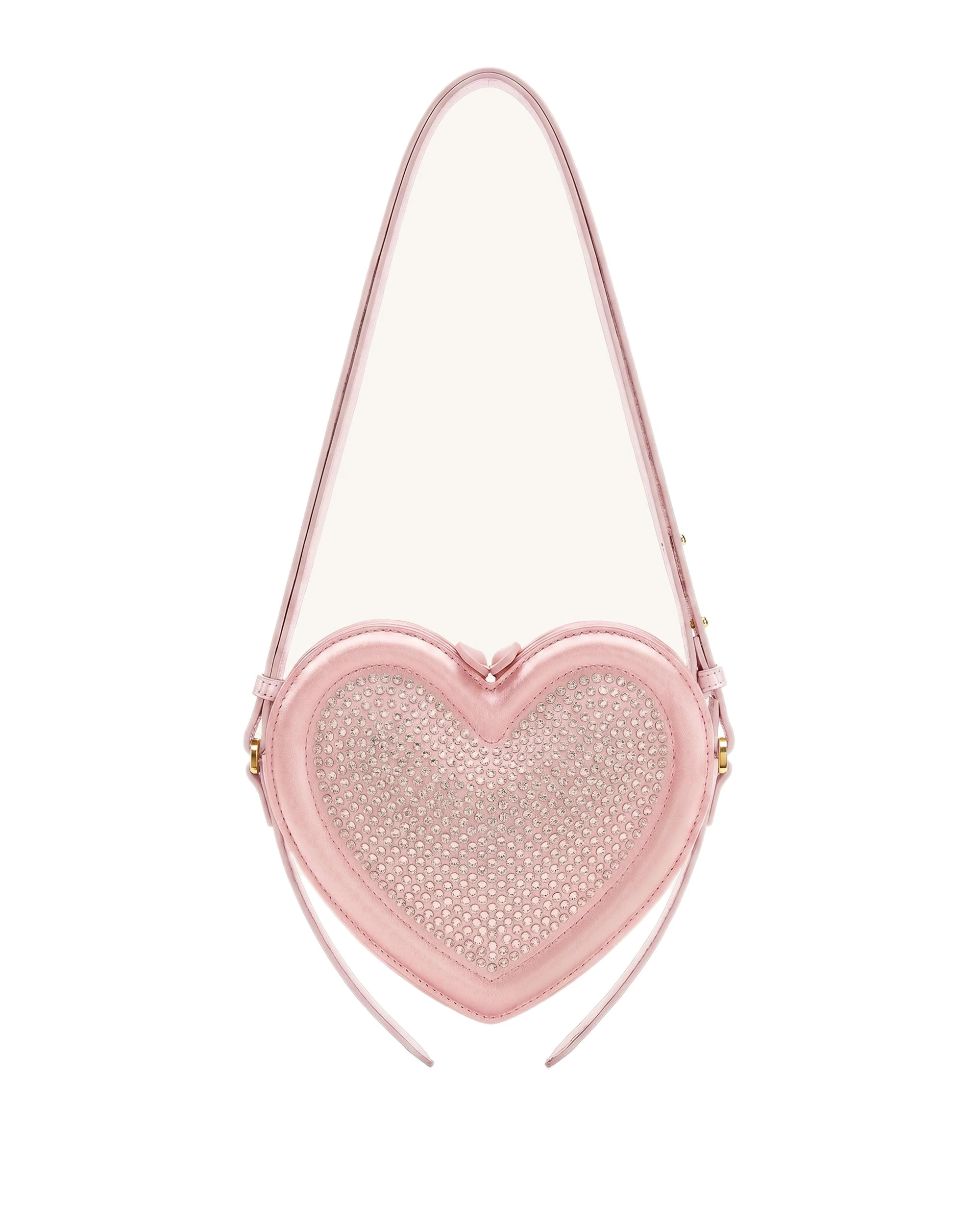 JW PEI Arlene Artificial Crystal Heart Shaped Crossbody Bag in Light Pink | Shoulder & Crossbody Bags | Luxury Shoes JW PEI Arlene Artificial Crystal Heart Shaped Crossbody Bag in Light Pink