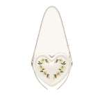 JW PEI Arlene Embroidered Heart Shape Crossbody Bag in Milky White