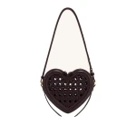 JW PEI Arlene Openwork Woven Heart Shape Crossbody Bag in Vintage Red