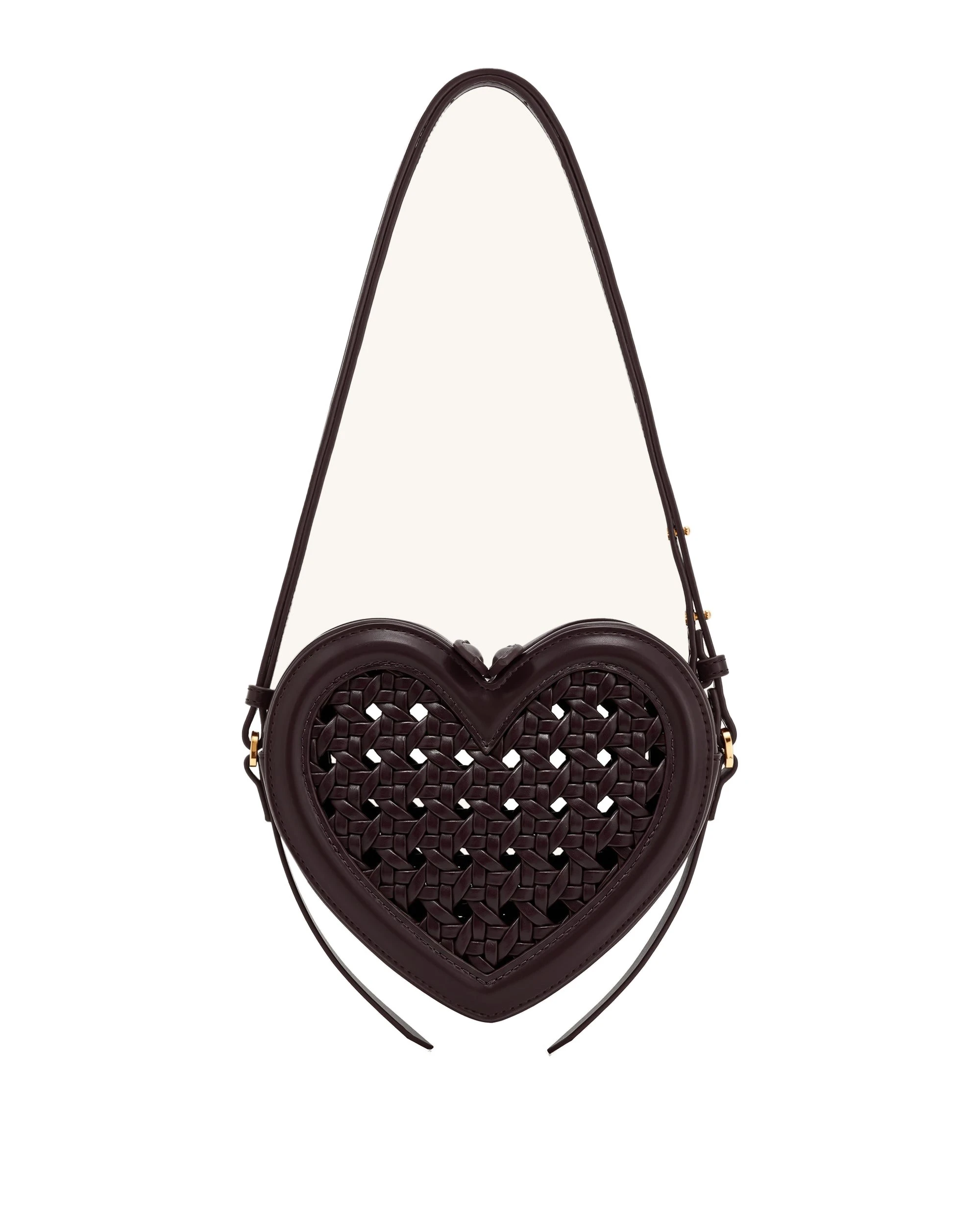 JW PEI Arlene Openwork Woven Heart Shape Crossbody Bag in Vintage Red | Shoulder & Crossbody Bags | Luxury Shoes JW PEI Arlene Openwork Woven Heart Shape Crossbody Bag in Vintage Red