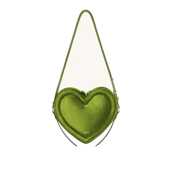 JW PEI Arlene Velvet Heart Shaped Bag in Green