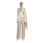JW PEI Asymmetric Drape High-Neck Cape Top