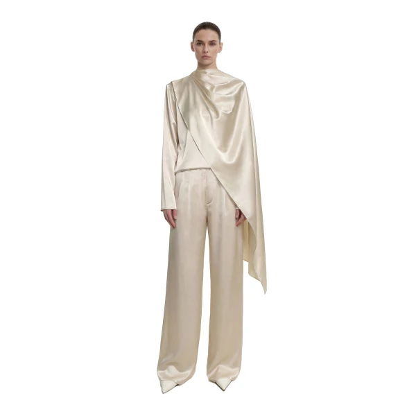 JW PEI Asymmetric Drape High-Neck Cape Top