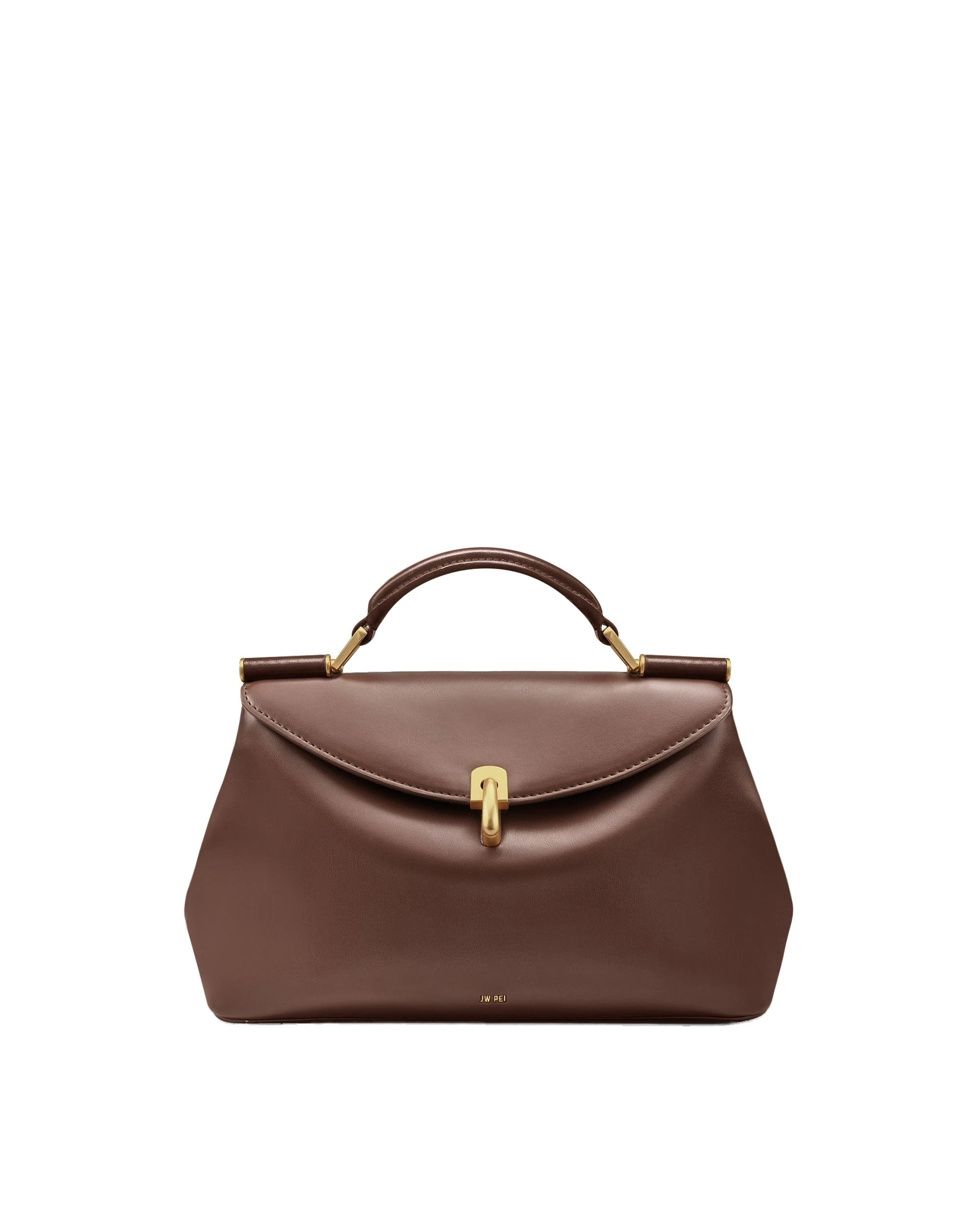 JW PEI Audrey Flap Lock Top Handle Bag in Brown | Shoulder & Crossbody Bags | Luxury Shoes JW PEI Audrey Flap Lock Top Handle Bag in Brown