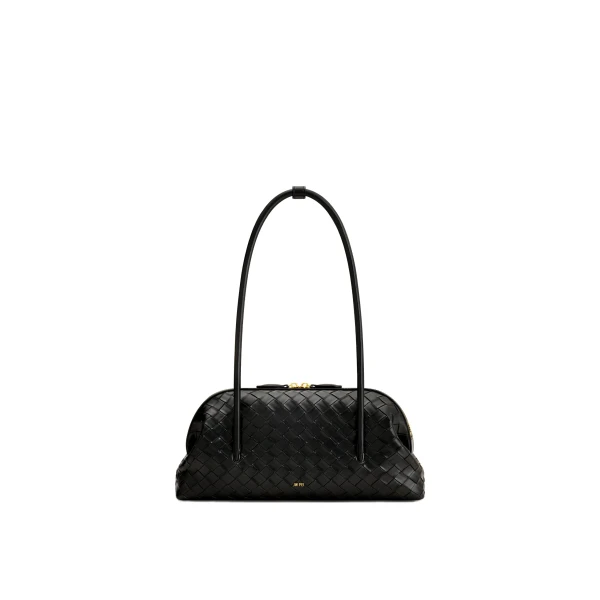 JW PEI Aveline Woven Textured Shoulder Bag in Black