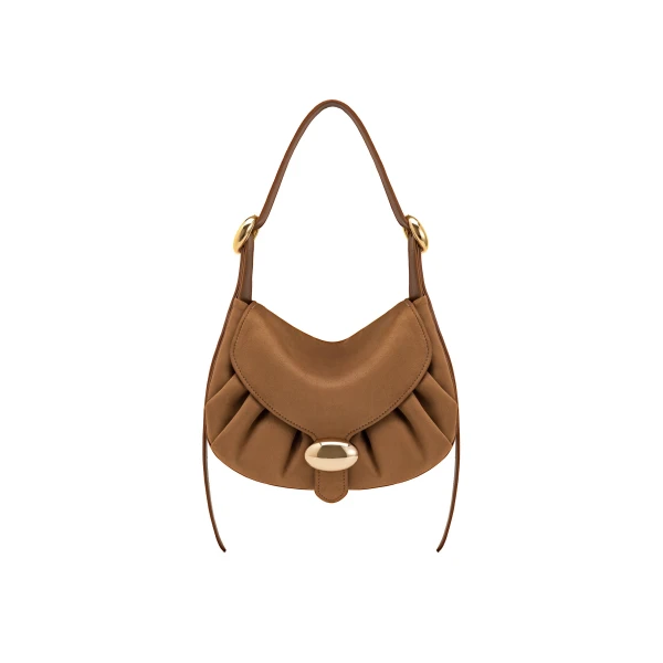 JW PEI Avery Faux Suede Draped Hobo Bag in Camel
