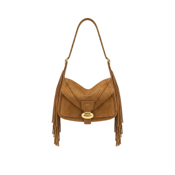 JW PEI Avery Fringe Faux Suede Shoulder Bag in Brown