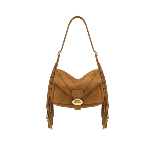 JW PEI Avery Fringe Faux Suede Shoulder Bag in Brown