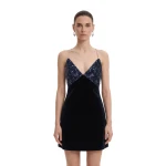 JW PEI Beaded Floral Strappy Open-Back Mini Dress