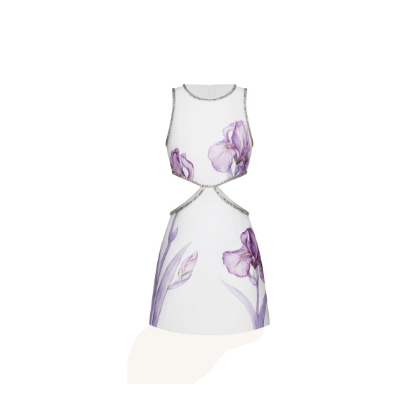 JW PEI Beaded Trim Floral Mini Dress