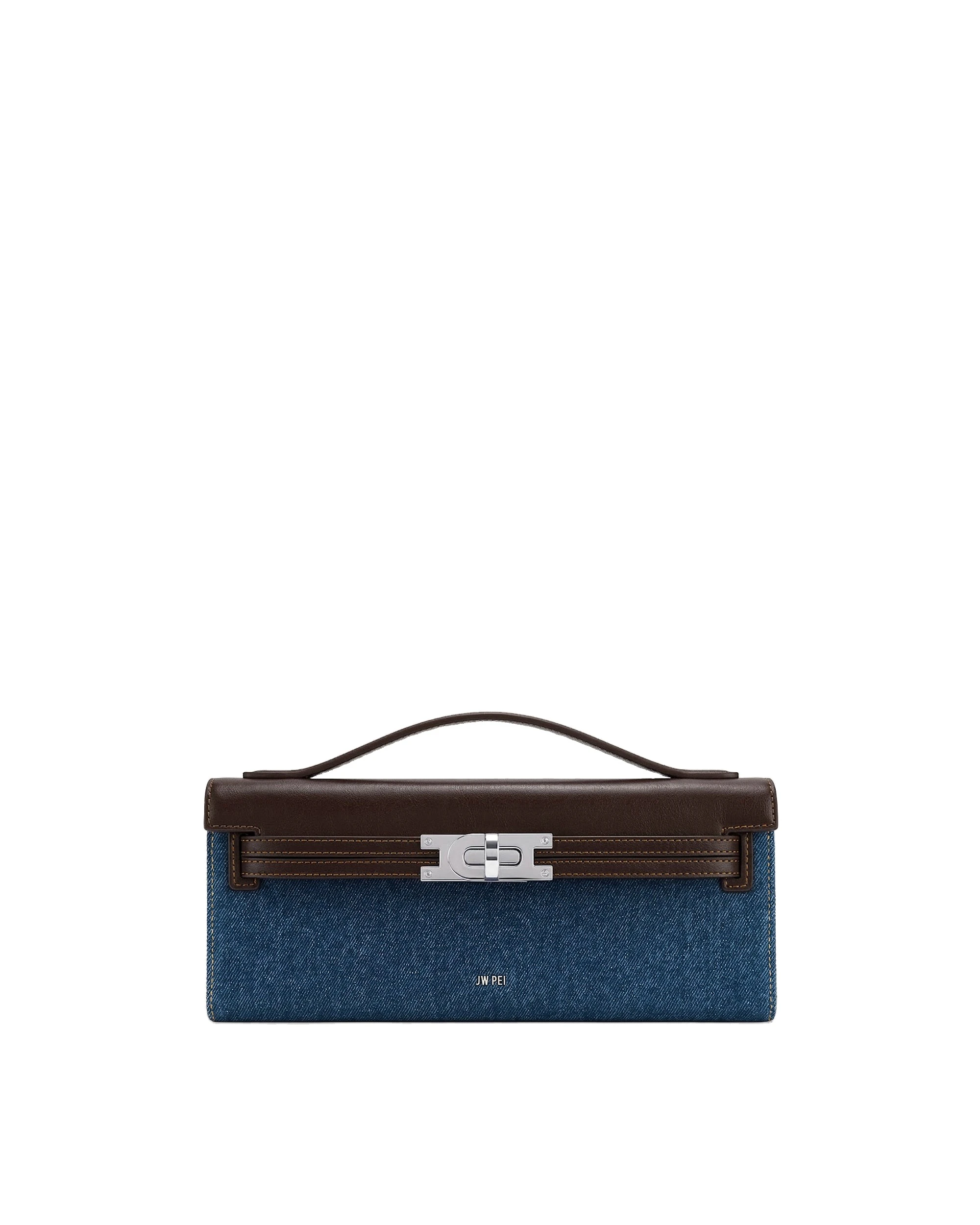 JW PEI Bria Structured Top Handle Bag in Blue Denim | Totes & Top-Handle Bags | Luxury Shoes JW PEI Bria Structured Top Handle Bag in Blue Denim