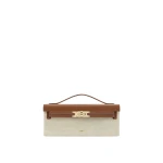 JW PEI Bria Structured Top Handle Bag in Brown Canvas
