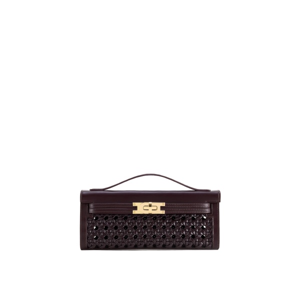 JW PEI Bria Structured Top Handle Bag in Dark Red
